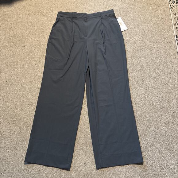 Rhone High Rise Pleated Commuter Pants Women’s Size 14 Short Blue Stretch NWT - Picture 1 of 13